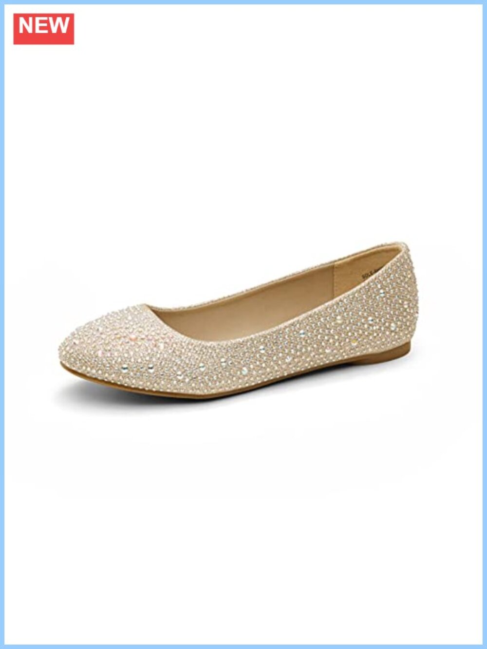 Rhinestone Round Toe Ballet Flats Slip-On Dressy Comfortable Wedding Formal